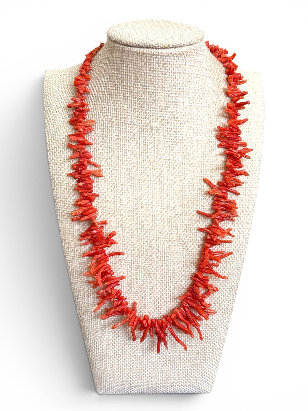 Faux Branch Coral Necklace 16” plus 3” extender